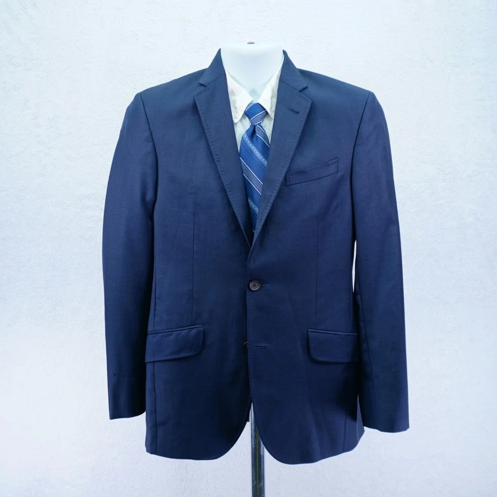 DAMAGED Ted Baker London Endurance Blue Wool‎ Jones Ct Blazer 36S Tagged 36R